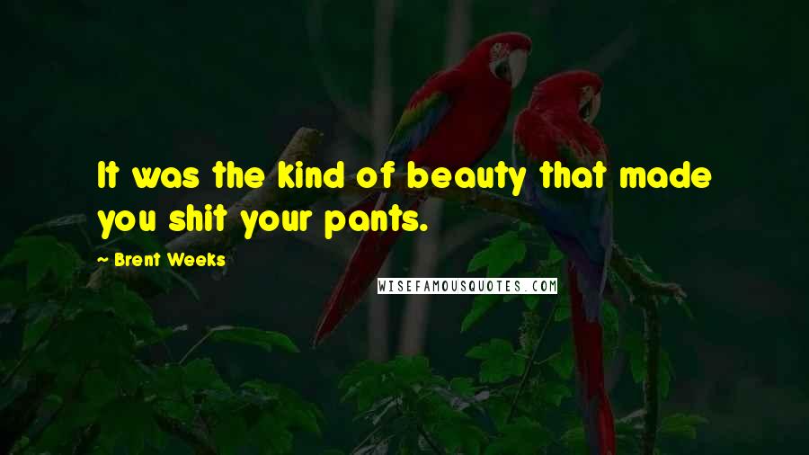 Brent Weeks Quotes: It was the kind of beauty that made you shit your pants.