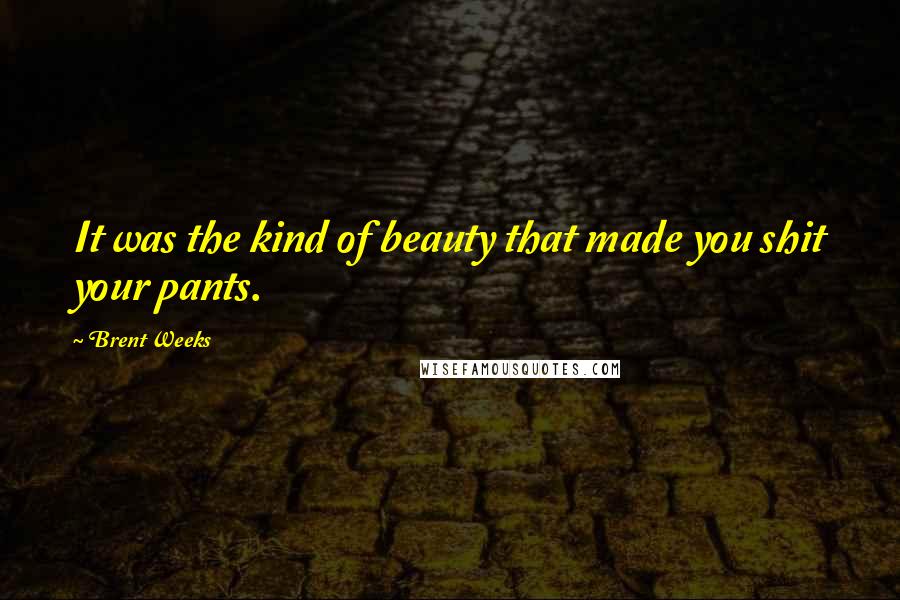 Brent Weeks Quotes: It was the kind of beauty that made you shit your pants.