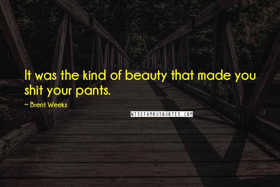 Brent Weeks Quotes: It was the kind of beauty that made you shit your pants.