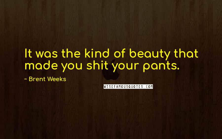 Brent Weeks Quotes: It was the kind of beauty that made you shit your pants.