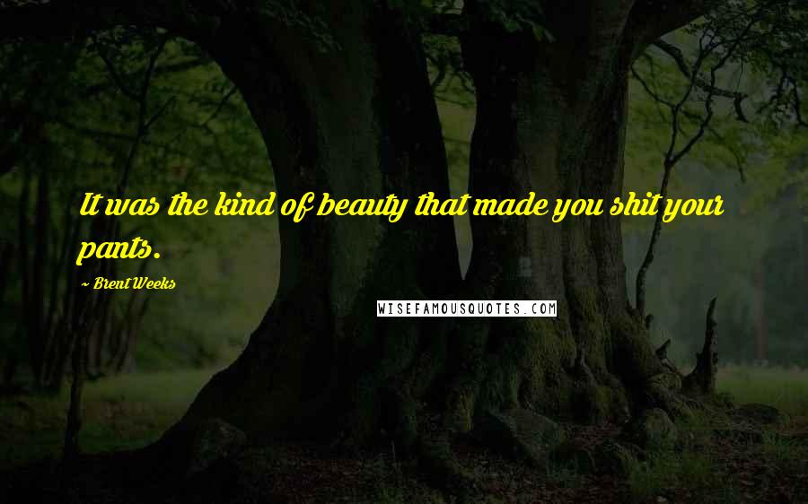 Brent Weeks Quotes: It was the kind of beauty that made you shit your pants.