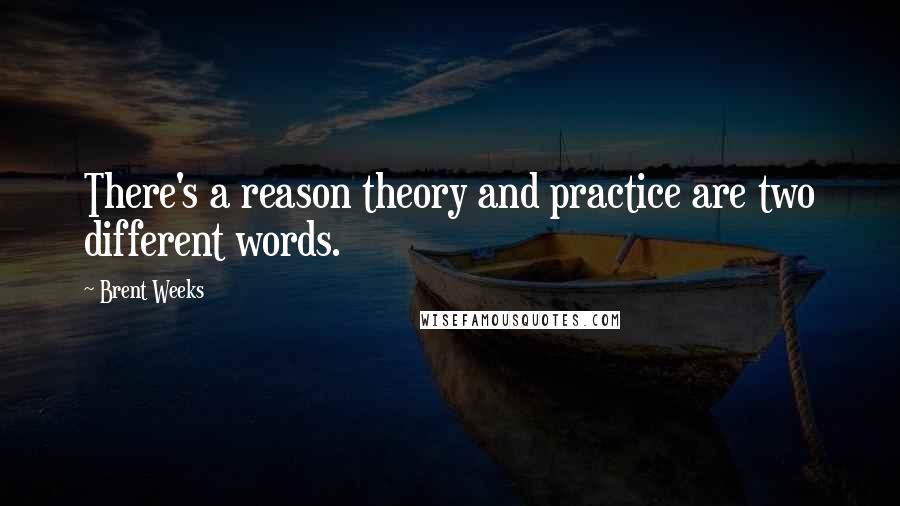 Brent Weeks Quotes: There's a reason theory and practice are two different words.