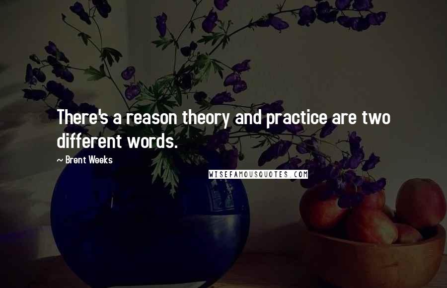 Brent Weeks Quotes: There's a reason theory and practice are two different words.