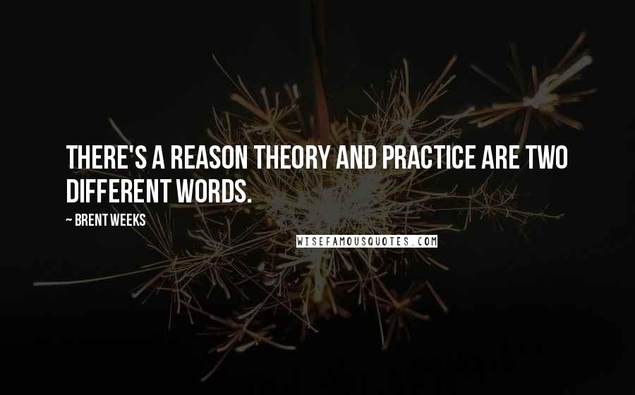 Brent Weeks Quotes: There's a reason theory and practice are two different words.