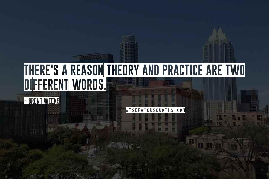 Brent Weeks Quotes: There's a reason theory and practice are two different words.