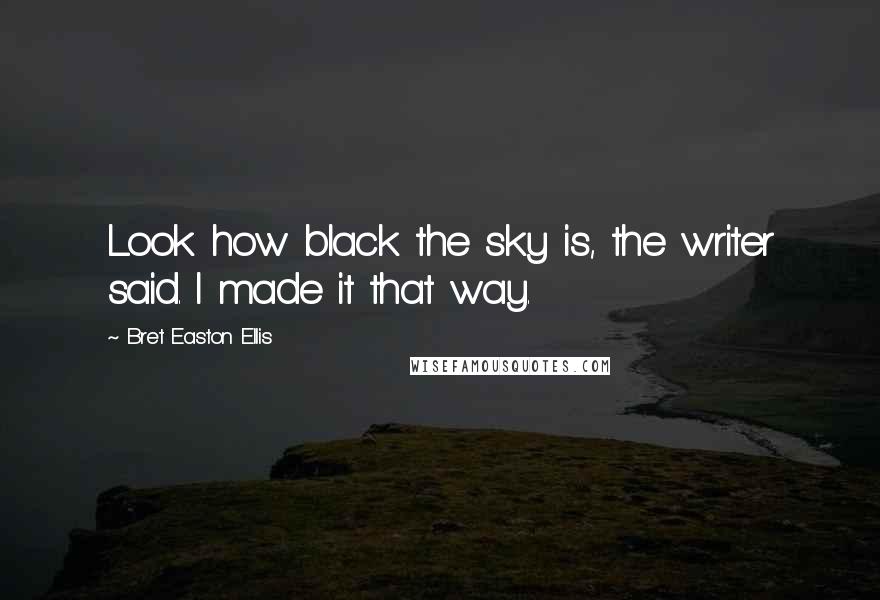 Bret Easton Ellis Quotes: Look how black the sky is, the writer said. I made it that way.