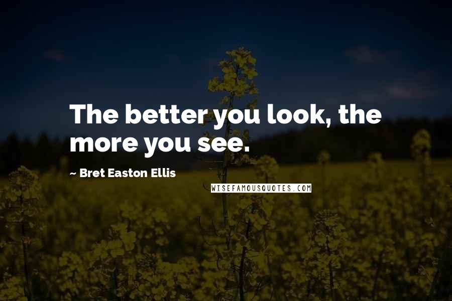 Bret Easton Ellis Quotes: The better you look, the more you see.