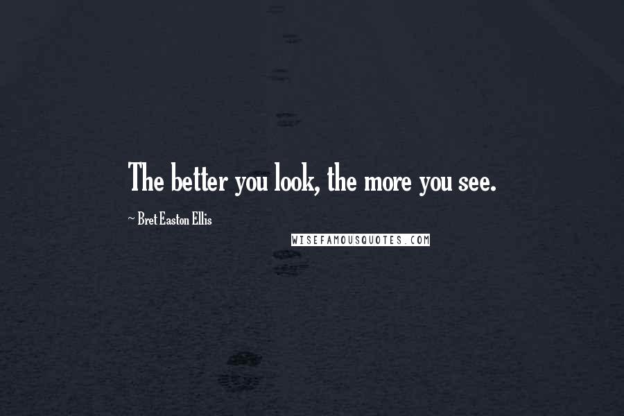 Bret Easton Ellis Quotes: The better you look, the more you see.