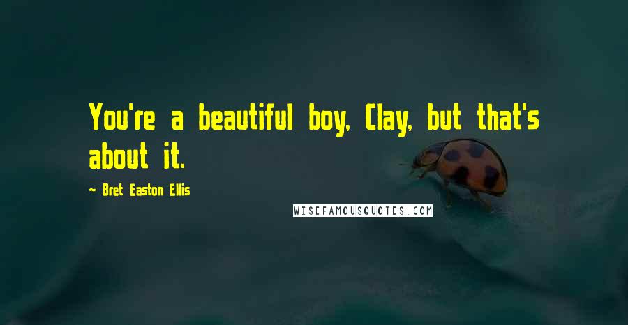 Bret Easton Ellis Quotes: You're a beautiful boy, Clay, but that's about it.