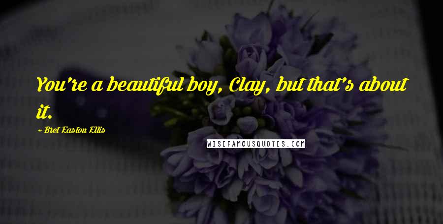 Bret Easton Ellis Quotes: You're a beautiful boy, Clay, but that's about it.