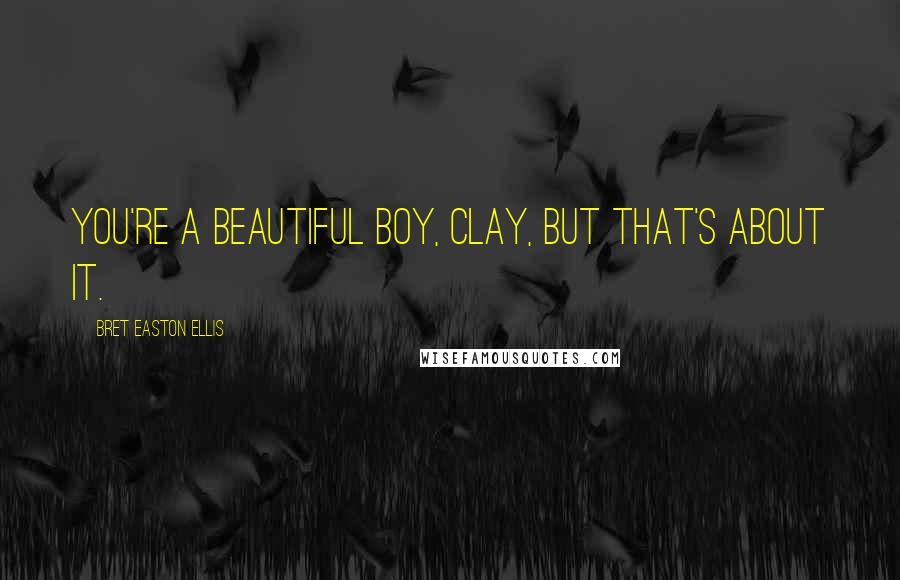 Bret Easton Ellis Quotes: You're a beautiful boy, Clay, but that's about it.