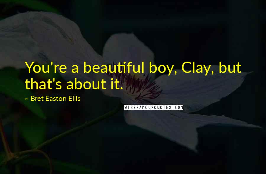 Bret Easton Ellis Quotes: You're a beautiful boy, Clay, but that's about it.