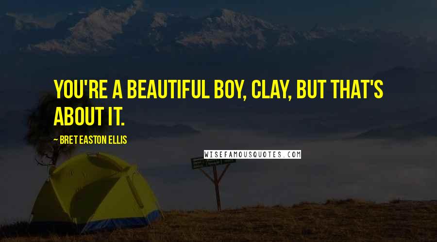 Bret Easton Ellis Quotes: You're a beautiful boy, Clay, but that's about it.