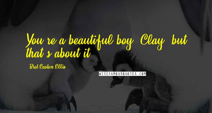 Bret Easton Ellis Quotes: You're a beautiful boy, Clay, but that's about it.