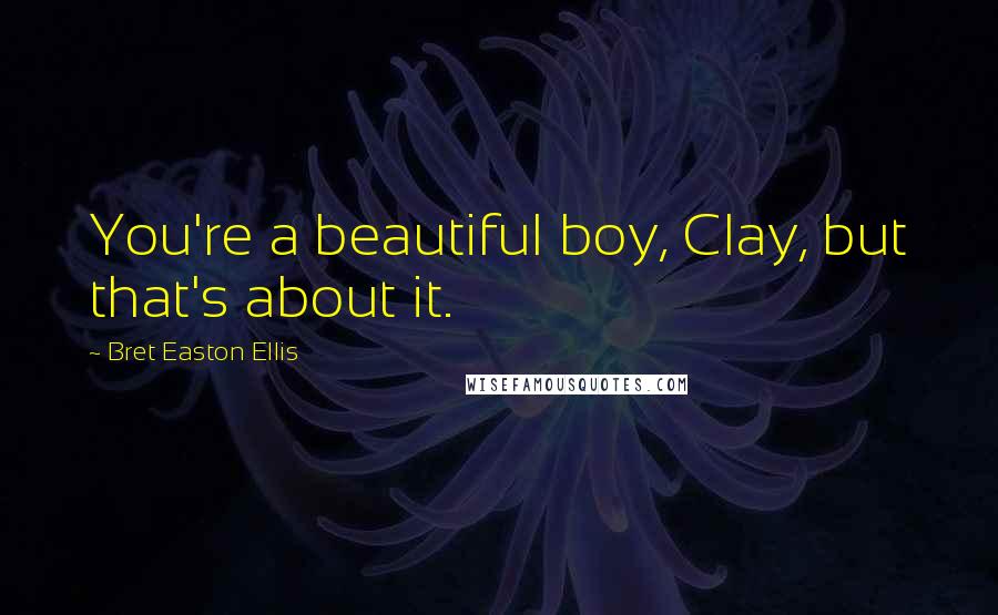 Bret Easton Ellis Quotes: You're a beautiful boy, Clay, but that's about it.