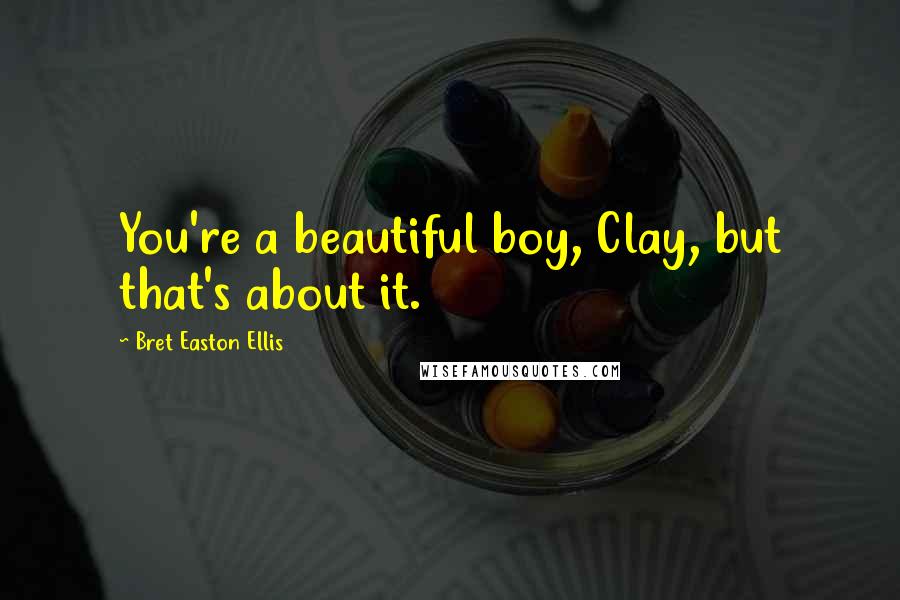 Bret Easton Ellis Quotes: You're a beautiful boy, Clay, but that's about it.