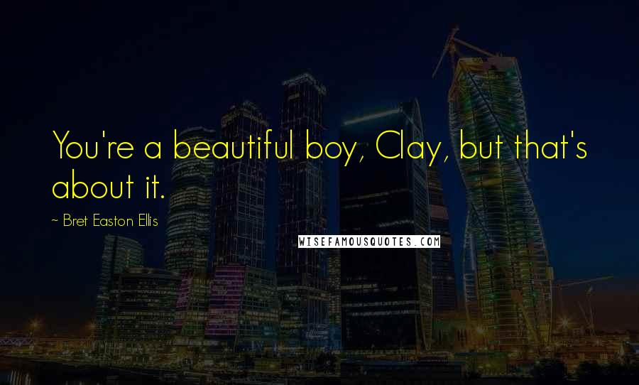 Bret Easton Ellis Quotes: You're a beautiful boy, Clay, but that's about it.