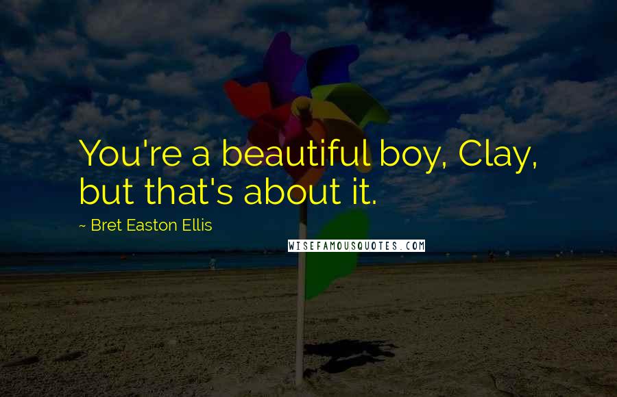 Bret Easton Ellis Quotes: You're a beautiful boy, Clay, but that's about it.