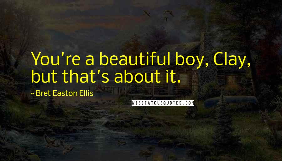 Bret Easton Ellis Quotes: You're a beautiful boy, Clay, but that's about it.