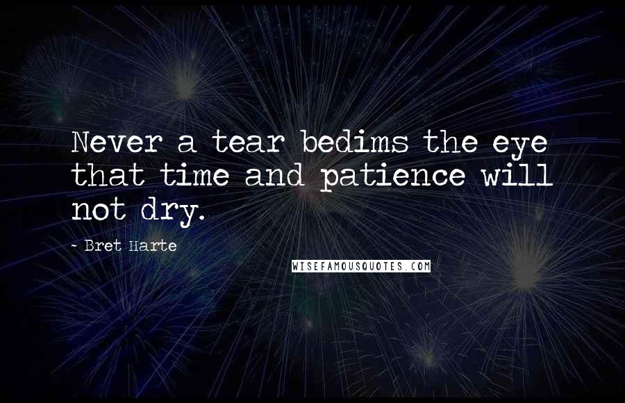 Bret Harte Quotes: Never a tear bedims the eye that time and patience will not dry.