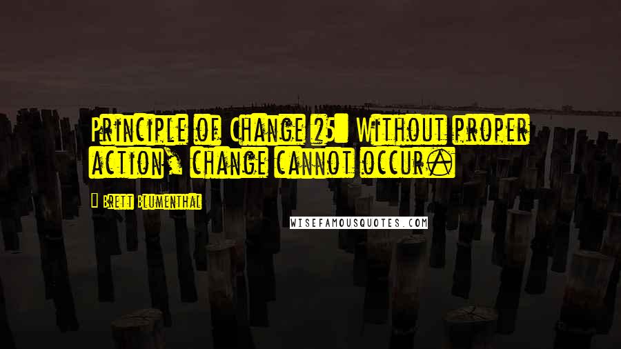 Brett Blumenthal Quotes: Principle of Change #5: Without proper action, change cannot occur.