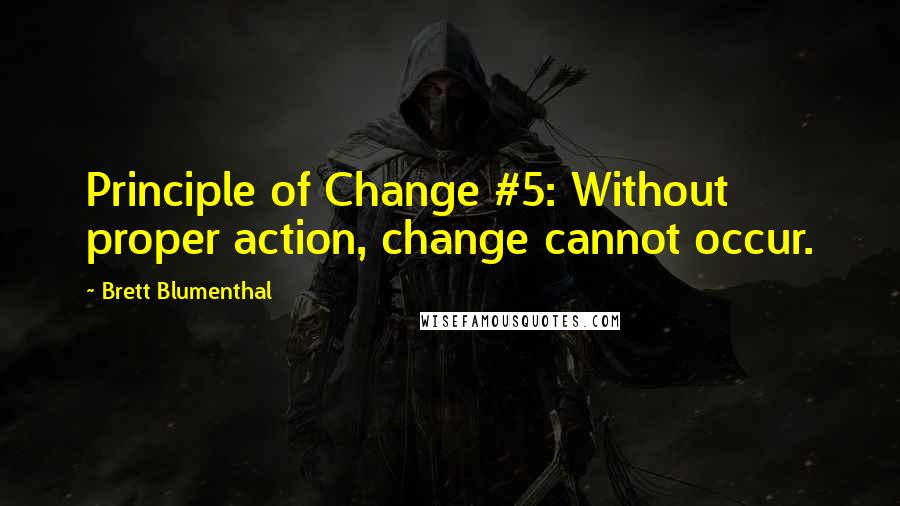 Brett Blumenthal Quotes: Principle of Change #5: Without proper action, change cannot occur.