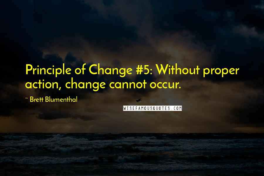 Brett Blumenthal Quotes: Principle of Change #5: Without proper action, change cannot occur.