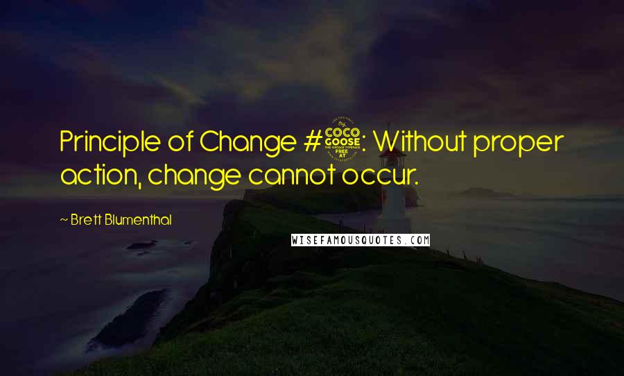 Brett Blumenthal Quotes: Principle of Change #5: Without proper action, change cannot occur.