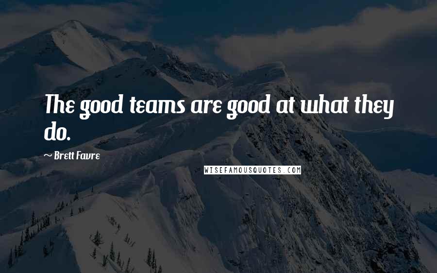 Brett Favre Quotes: The good teams are good at what they do.