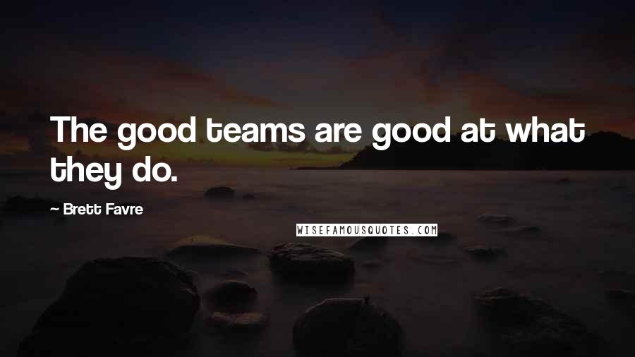 Brett Favre Quotes: The good teams are good at what they do.