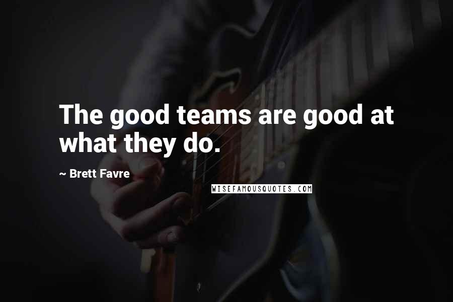 Brett Favre Quotes: The good teams are good at what they do.