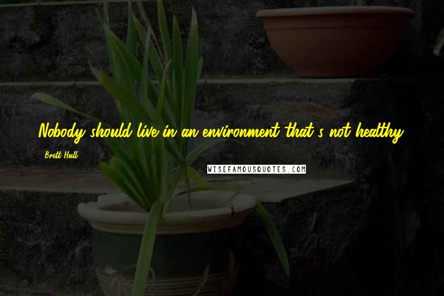 Brett Hull Quotes: Nobody should live in an environment that's not healthy.