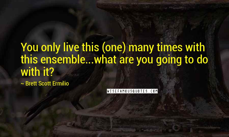 Brett Scott Ermilio Quotes: You only live this (one) many times with this ensemble...what are you going to do with it?
