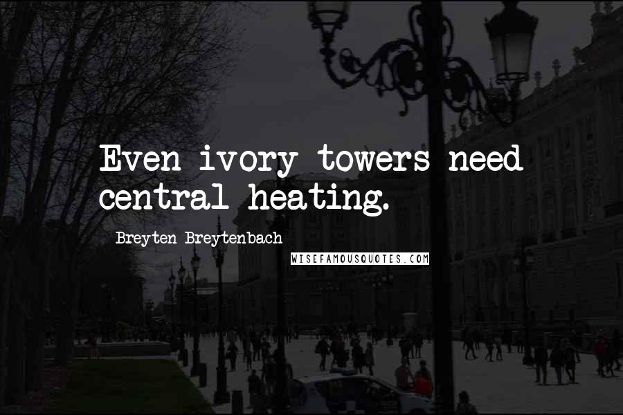 Breyten Breytenbach Quotes: Even ivory towers need central heating.