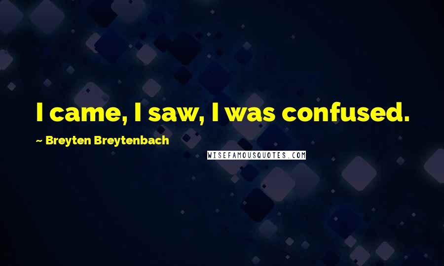 Breyten Breytenbach Quotes: I came, I saw, I was confused.