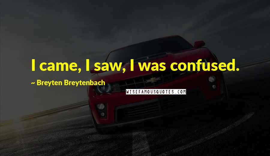 Breyten Breytenbach Quotes: I came, I saw, I was confused.