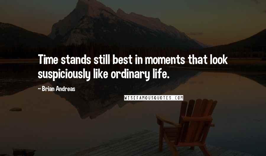 Brian Andreas Quotes: Time stands still best in moments that look suspiciously like ordinary life.
