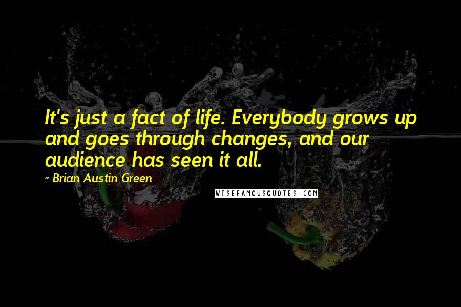 Brian Austin Green Quotes: It's just a fact of life. Everybody grows up and goes through changes, and our audience has seen it all.