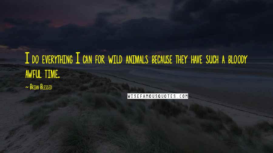 Brian Blessed Quotes: I do everything I can for wild animals because they have such a bloody awful time.