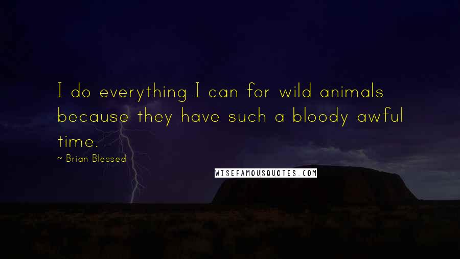Brian Blessed Quotes: I do everything I can for wild animals because they have such a bloody awful time.