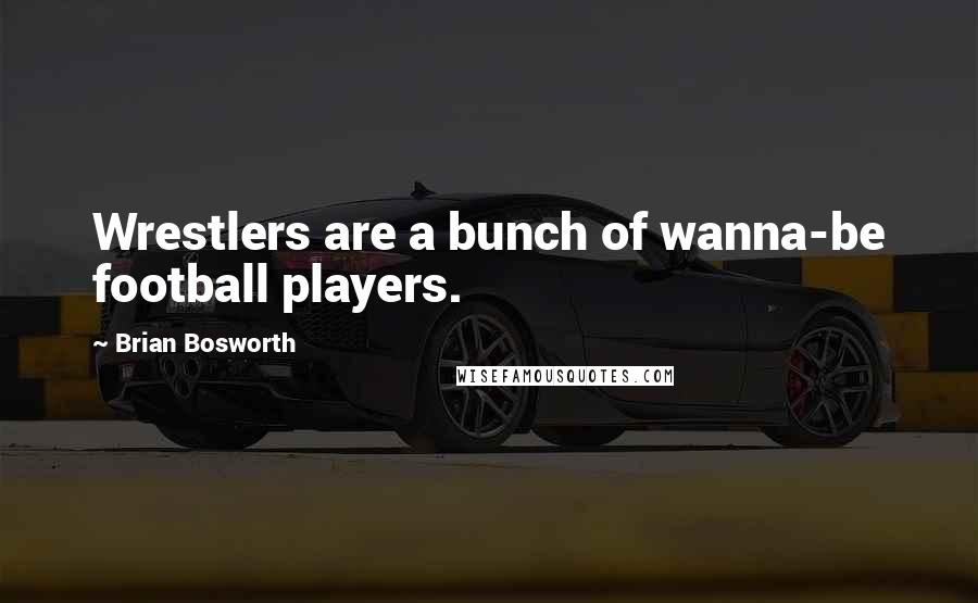 Brian Bosworth Quotes: Wrestlers are a bunch of wanna-be football players.