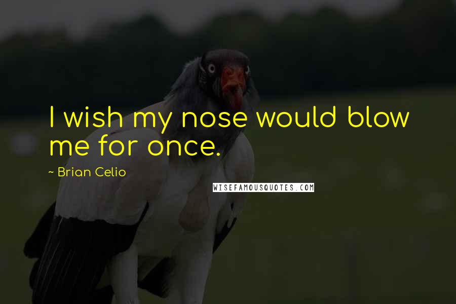 Brian Celio Quotes: I wish my nose would blow me for once.
