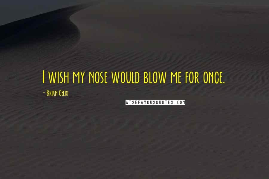 Brian Celio Quotes: I wish my nose would blow me for once.