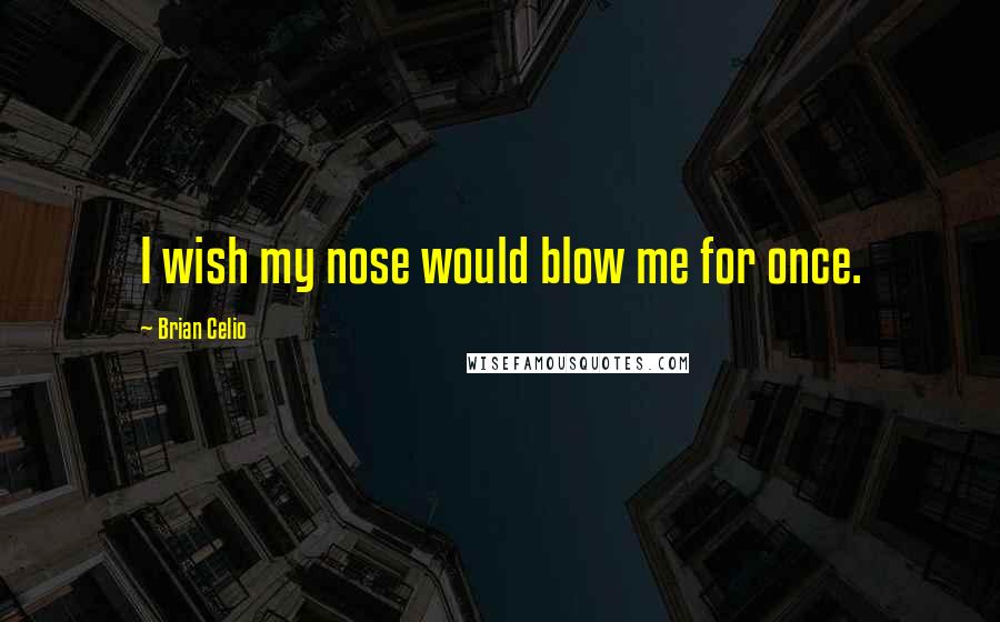 Brian Celio Quotes: I wish my nose would blow me for once.