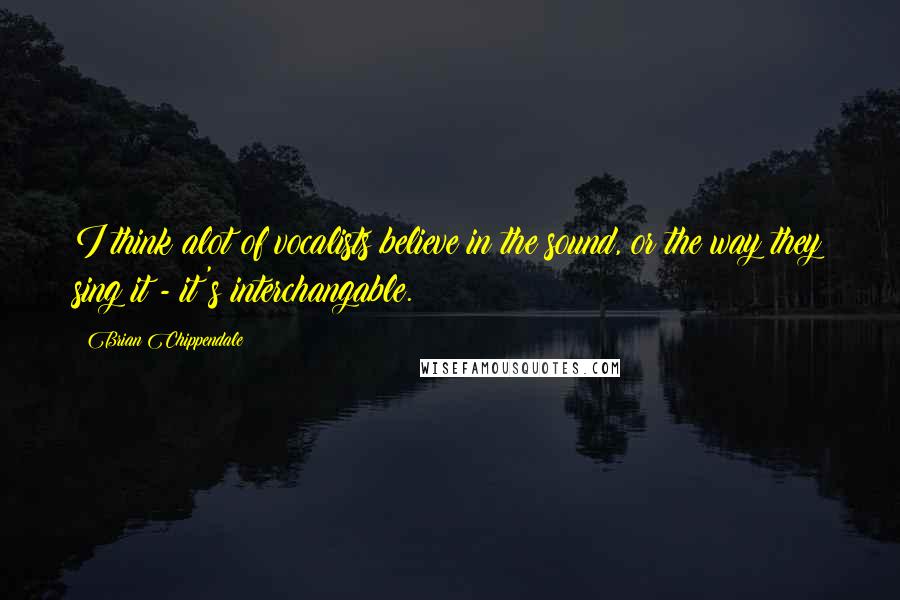 Brian Chippendale Quotes: I think alot of vocalists believe in the sound, or the way they sing it - it's interchangable.