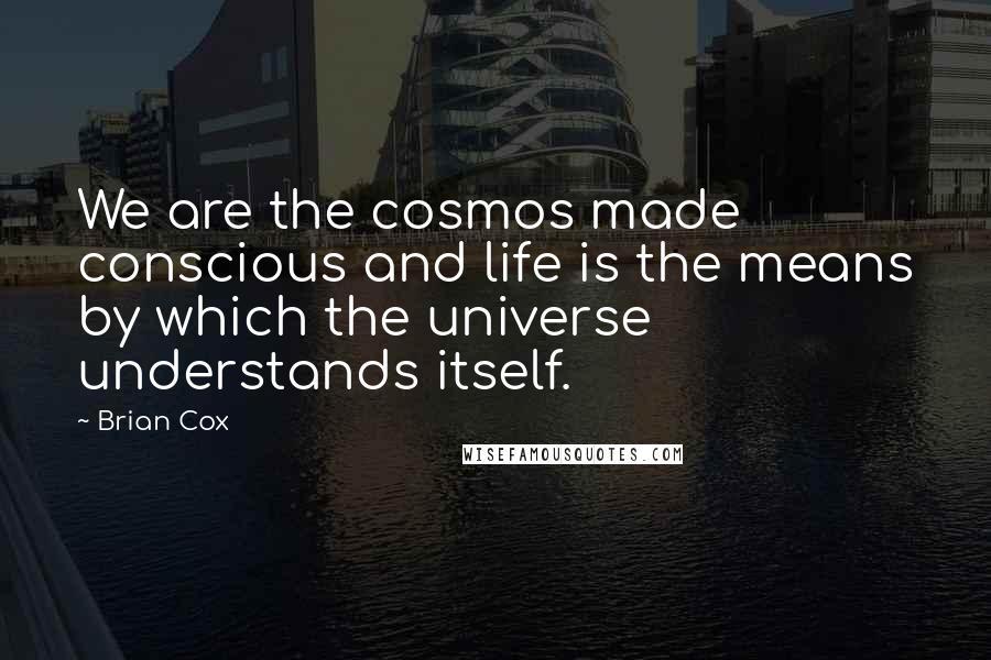 Brian Cox Quotes: We are the cosmos made conscious and life is the means by which the universe understands itself.