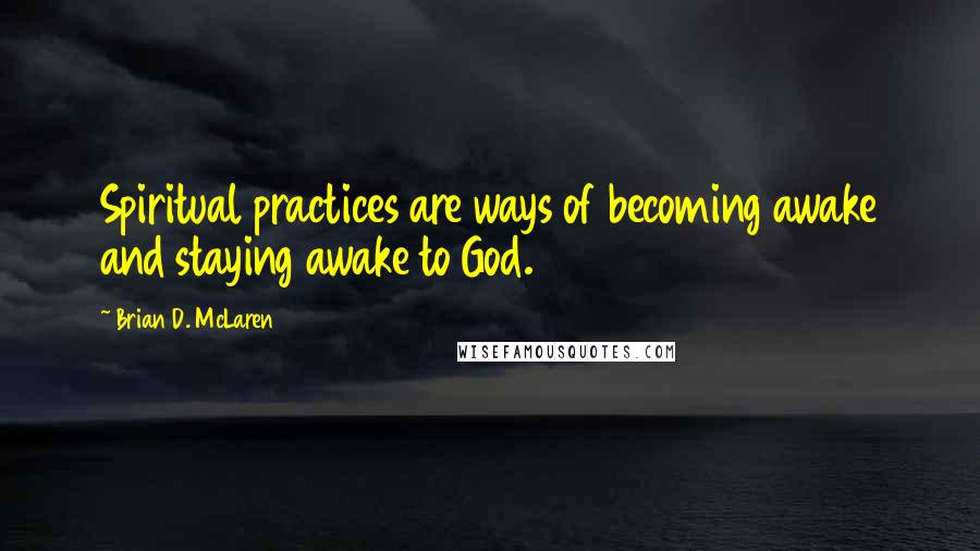 Brian D. McLaren Quotes: Spiritual practices are ways of becoming awake and staying awake to God.