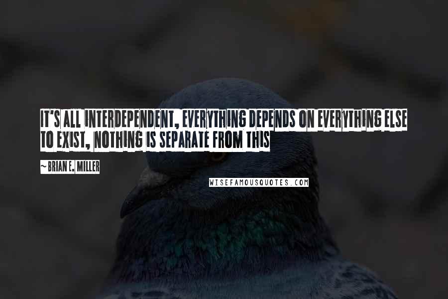 Brian E. Miller Quotes: It's all interdependent, everything depends on everything else to exist, nothing is separate from this