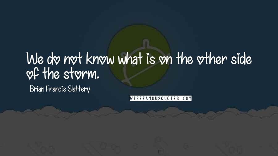 Brian Francis Slattery Quotes: We do not know what is on the other side of the storm.