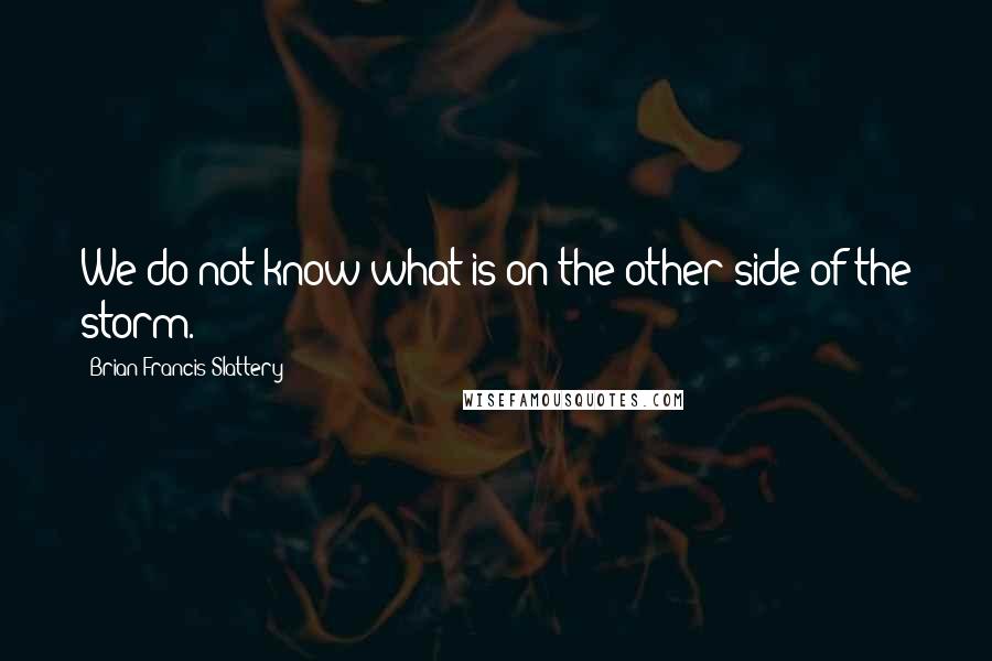 Brian Francis Slattery Quotes: We do not know what is on the other side of the storm.